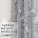 SMILE WEAVER Grey Sheer Curtains 84 inch Length for Living Room,Light Filtering Curtain for Bedroom,Linen Textured Floral Semi Sheer Curtain Rod Pocket Window Drapes for Kitchen,2 Panels