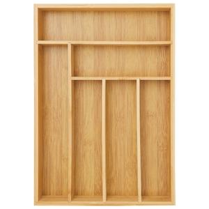 Juvale Bamboo Drawer Organizer Tray with 6  Dividers for Kitchen Utensils, Cutlery 