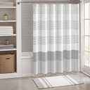 Awellife Boho Gray Shower Curtain for Bathroom Stripe Tassel Shower Curtain 72 X 72 Inches Farmhouse Cotton Grey