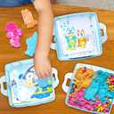 Bluey Stackable Sensory Case, Reusable Sensory Bin with Stickers, Sensory Play Sand Bags, Coloring Activities, Toddler Activities, Sensory Toys, Sensory Toys for Toddlers 1-3