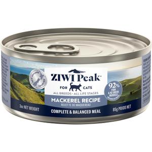 ZIWI Peak Wet Cat Food  All Natural, High Protein, Grain Free, Limited Ingredient, with Superfoods (Mackerel, Case of 24, 3oz Cans)