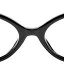 TIJN Olisa Blue Light Blocking Glasses for Women Men,Retro Oval Frame Bluelight Eyeglasses for Gaming/Computer/Screen (03. Jet Black)