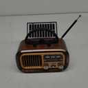 PRUNUS J-150 Portable Radio AM FM SW Bluetooth, Retro Radios Vintage Transistor with Best Sound, Solar/D Battery Operated/USB Rechargeable, TWS, Support TF Card/USB Playing