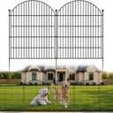 6 Pack No Dig Decorative Garden Fence Panels, 32in(H) x 14.5ft(L), Dog Fence Outdoor for Yard, Rustproof Metal Animal Barrier for Rabbits & Flowers, Temporary Fencing for Patio, RV