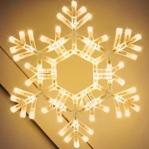 Kringle Traditions 20" Warm White LED Snowflake  Folding Lighted Snowflake Decoration for Outdoor Christmas Displays, Large Holiday Yard Decor, Steady Lights