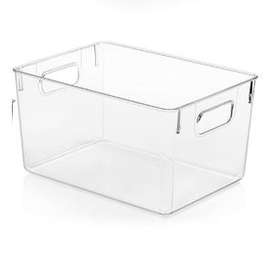 ClearSpace Clear Plastic Storage Bins – Pantry Organizers & Storage Containers, Cabinet Organizer - Home Organization Must Haves for Kitchen, Laundry Room, Office, Closet, Garage & Freezer, 12×8