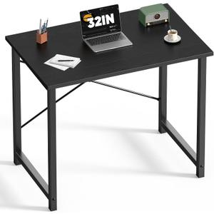 DUMOS 32 Inch Office Small Computer Desk Modern Simple Style Writing Study Work Table for Home Bedroom - Wood Black