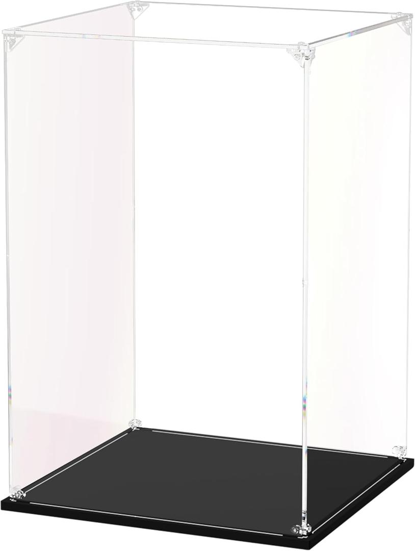 Clear Acrylic Display Case, Self-Assemble Showcase for Collectibles, Action Figures, Dolls- Alternative Glass Box for Commemorative Gifts (7x7x12inch,18x18x30 cm)