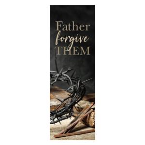 Christian Brands Lenten Banner Father Forgive Them Church Banner, 2' x 6'