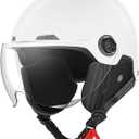 Motorcycle Half Shell Helmet for Men Women, DOT Certified Adult Cool 1/2 Open Face Helmets, ABS Shell, Washable Inner Liner, Quick Release Buckle, for Ebike Street Bike Cruiser Moped, Size: Medium