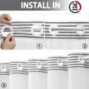 No Hook Shower Curtain and Liner Set,Dark Gray Boho Striped Shower Curtain for Bathroom Cotton 75" L x 60" W