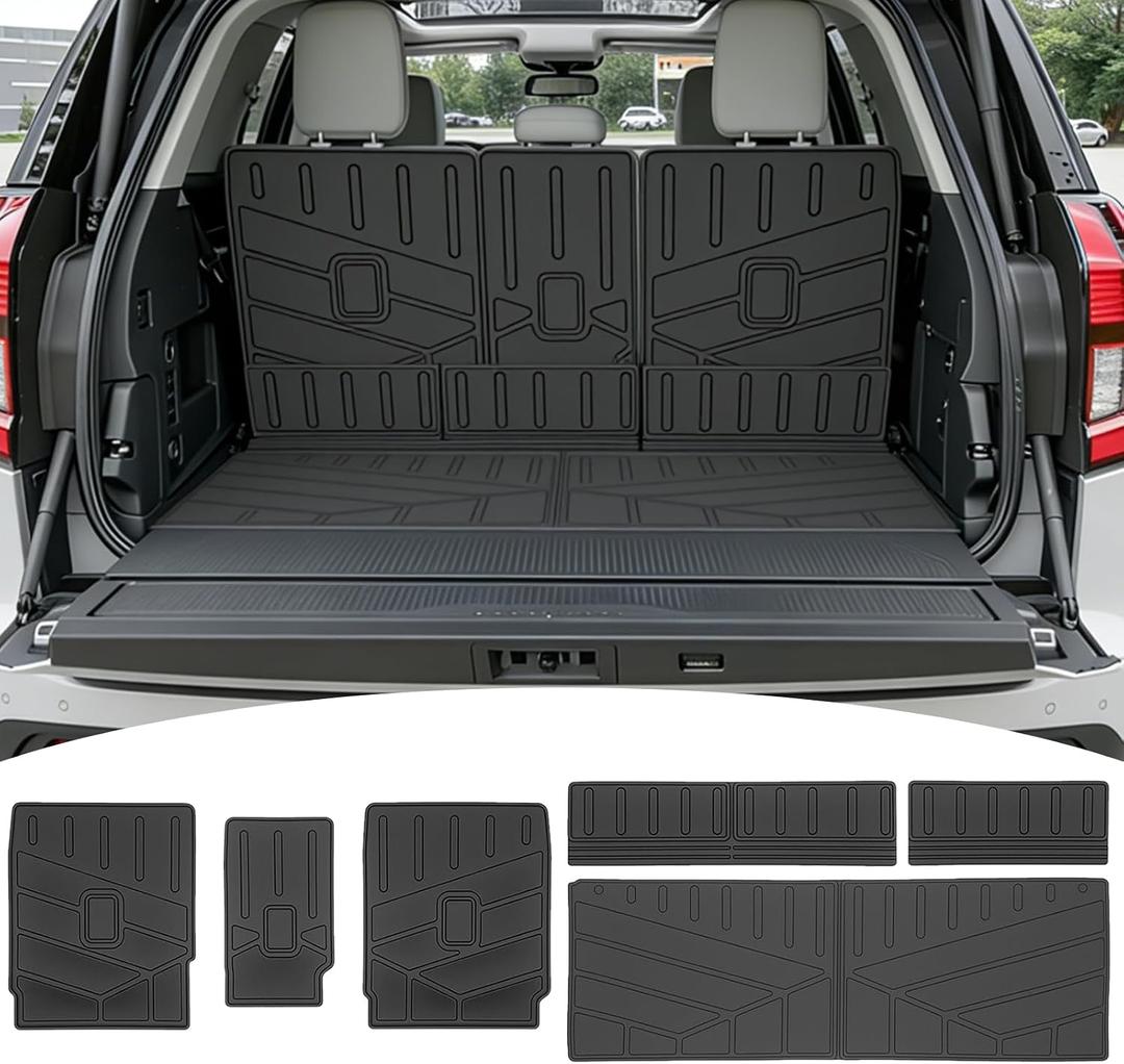 Cargo Liners for 2025 2026 7 Seats Ford Expedition/Lincoln Navigator Standard Trunk Mat with Seat Back Cover Accessories, All Weather Rear Cargo Mat Backrest Protector (Not for Max & L Models)