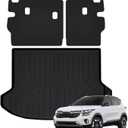 Cargo Mat for 2021-2025 2026 Kia Seltos & Backrest Mat,TPE All Weather Protection Car Trunk Mat Covering The Backrest Mat with Velcro Fastener Accessories