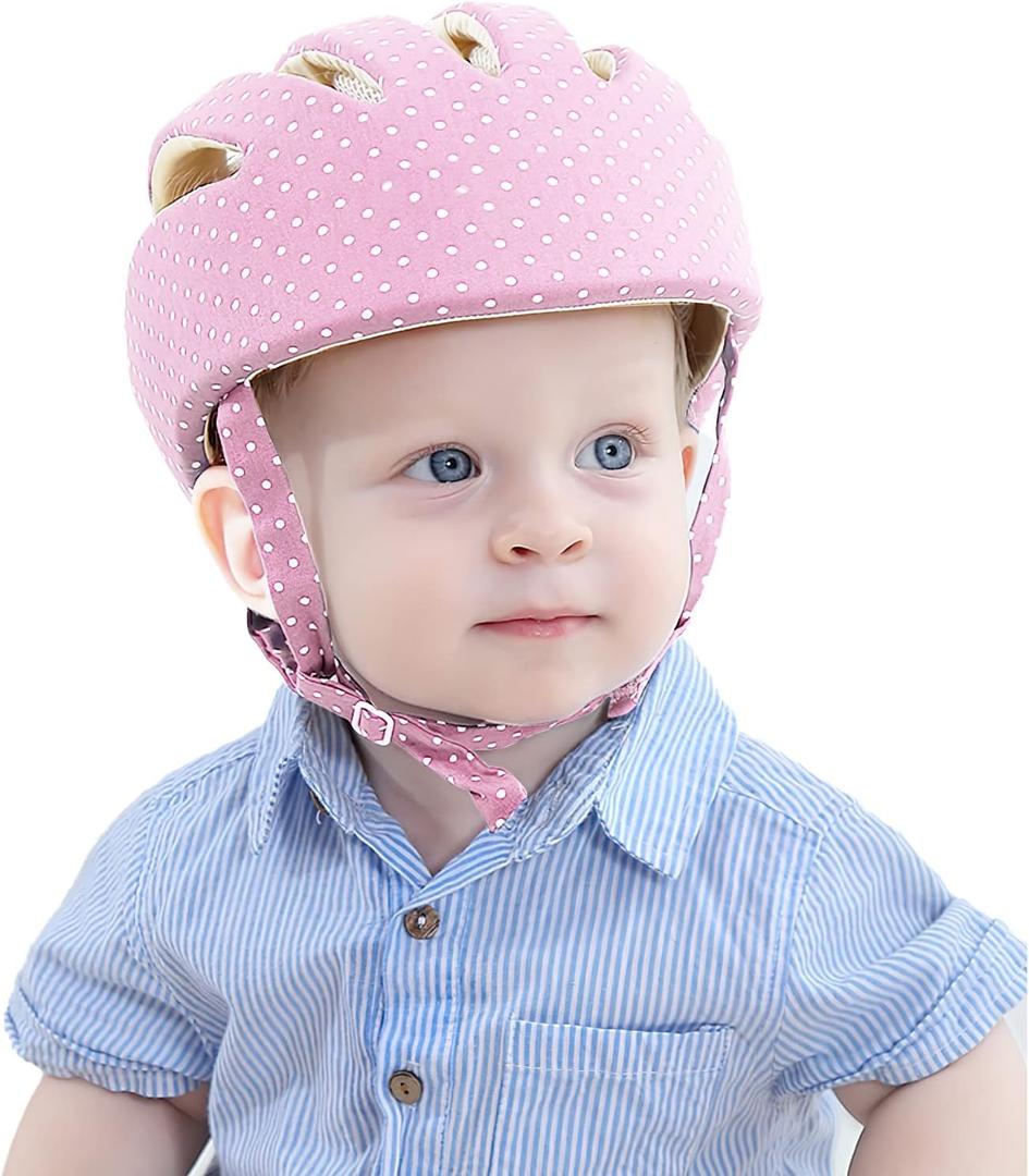 Baby Head Protector Helmet for Walking Crawling Toddler Anti-Collision Head Cushion Breathable Soft Adjustable Protective Hat Helmet Safety Cushion for Running Walking Protector