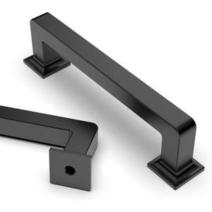 Asidrama 10 Pack 3.75 Inch(96mm) Matte Black Kitchen Cabinet Handles, Cabinet Pulls Kitchen Cabinet Hardware Cupboard Handles Drawer Pulls