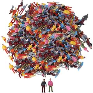 Mxfans 500Pcs 1:100 Scale Mixed Mini Miniature Painted Model People Figures for Miniature Scenes