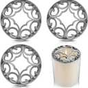 Shellwei 4 Pcs Candle Toppers to Burn Evenly Silver Jar Lid Scented Candles Accessories Gifts for Woman Supplies