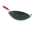 Thunder Group IRWC006 Wok, 14" Dia., 2 Riveted Round Handles, 1 with Wood, Iron