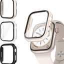 COMMUTER 3 Pack Case with Tempered Glass Screen Protector for Apple Watch SE(3nd) 2025 SE 2/1 Series 6/5/4 40mm, Hard PC Ultra-Thin Cover for iwatch SE 3/SE 2/SE/6/5/4 40mm, Black/Clear/Starlight