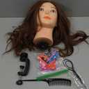 Opini Mannequin Head with 100% Real Human Hair Cosmetology Mannequin Head to Practice Hairstyles Doll Head Training Head for Hairdresser (Brown)