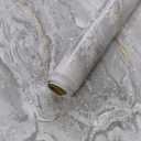 BAYYA Counter Top Vinyl Wrap Marble Contact Paper for Countertops Peel Stick Table Top Granite Wallpaper Counter Cover Light Grey Glossy Waterproof Heat-Resistant Countertop Adhesive Paper 48"x158"