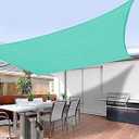 Shade&Beyond Sun Sail Shade Canopy Rectangle 8'x10' 185GSM Shade Sail for Patio Deck Yard Backyard Outdoor Facility and Activities Turquoise