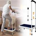 Step Stool with Handle for Elderly - Bedside Assist Step Stool for High Beds, Adults Fall Prevention, Seniors Non-Slip Wide Platform Step for Medical Stool, Bathtub, SUV Car (21.65-Stool)