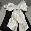 AIBEARTY Women's Elegant Big Bow Off Shoulder Mini Dress Sexy Strapless Backless Party Cocktail Evening Wedding Dresses (Black&white, S)