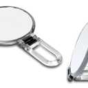 Danielle Creations 5.5-Inch Folding 2-Sided Hand Mirror, 10x Magnification, Acrylic (Clear)