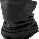 GXCROR Neck Warmer Winter Face Mask Fleece Neck Gaiter Ski Face Cover Cold Weather Scarf for Men & Women, Black