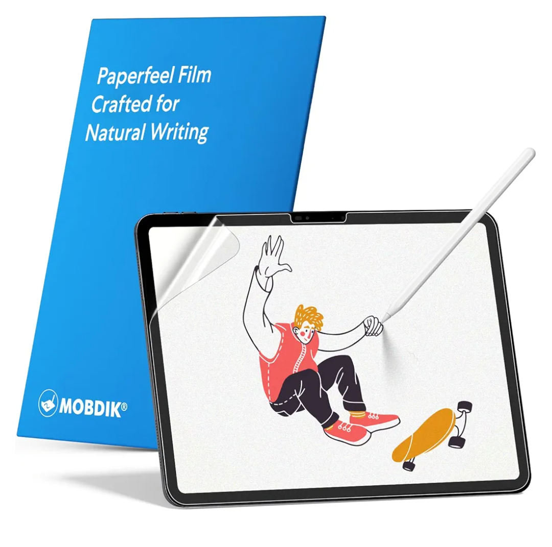MOBDIK 2 Pack Paperfeel Screen Protector Compatible with iPad Pro 11 M5 2025 / M4 2024 New Version Crafted for Natural Writing, Less Reflection, Nib Friendly, with Easy Installation Kit