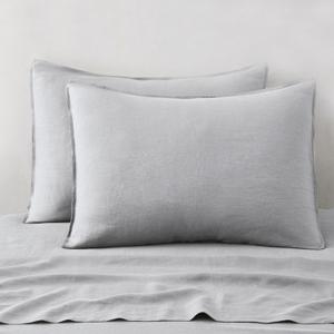 ATLINIA Linen Pillow Cases Standard Sham - 20 x 26 Inch Bed Pillow Protector Cover Set of 2 Bedding Cooling Neutral Pillowcase Shams Light Grey