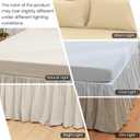 FALUCA Soft Cozy French Linen Bed Skirt with Pleated Frills - 14" Tailored Drop Dust Ruffle for Farmhouse & Modern Bedrooms, Breathable Linen-Cotton Blend, Easy-Fit Bedding (14" King, Linen)