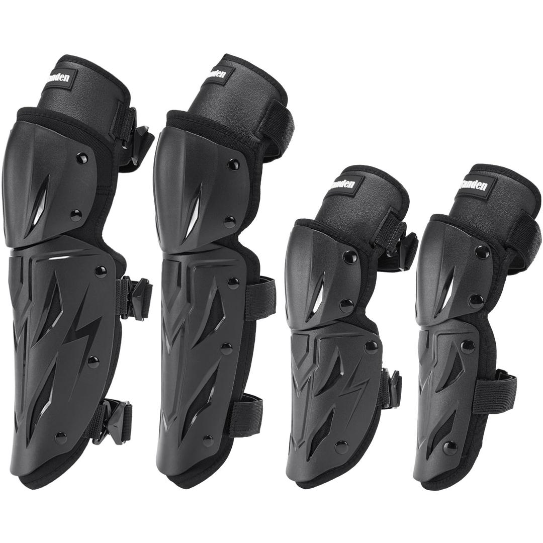 Tanden Motocross Knee Pads Motorcycle Elbow Pads Guards 4Pcs, Motorcycle Knee Guards for Men Leg Protection Armor Motocross Knee and Shin Guards Dirt Bike Crashproof Adult Protective Gear