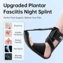 Plantar Fasciitis Brace Night Splint, Adjustable Foot Support for Heel Spur, Foot Drop & Achilles Tendonitis Relief, Comfortable Day & Night Use for Men and Women (Black, Large)