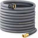 Garden Hose 5/8" x 100ft Brass Rubber Heavy Duty Water Hose 600 PSI Burst Pressure, Durable Flexible Hose for Yard, Car Wash, Pets Gray