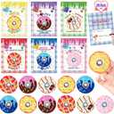 Valentines Day Cards for Kids School Classroom Exchange, 24 Pack Valentines Cards with Donut Fidget Spinner Toys Bulk, Boys Girls Valentines Cards Gifts for Classroom School Favors Prizes