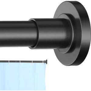 CorkLatta Black Shower Curtain Rod 31 to 104 Inch,1 Inch Diameter Adjustable Spring Tension Curtain Rod No Drilling Stainless Steel Telescoping Rod,No Rust