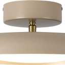 BISAMIYA Modern LED 12.6 Inch Semi Flush Mount Ceiling Light, Adjustable Angle Ceiling Light Fixture, Brass Accent, 3000K/Warm White/18W, for Hallway, Entryway, Kitchen (Brown)