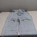 Cut Out Jeans for Women Straight Leg High Waisted Ripped Rhinestone Pearl Beaded Denim Pants (X-Large, Light Blue)