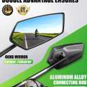RBRL Bike Mirror, 3D Adjustable Arm for Extended Reach, Aluminum Alloy Anti-shake Bicycle Rearview Mirrors, 360 Panoramic Rearview, Wide Angle Shatterproof & Foldable E-bike Mirror