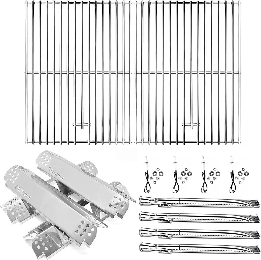 Hisencn 304 Stainless Steel Grill Parts for Home Depot Nexgrill 4 Burner 720-0830H, 720-0830D, 720-0783E Gas Grill Models, Grill Burner, Heat Plate, Cooking Grates Grill Replacement Kit