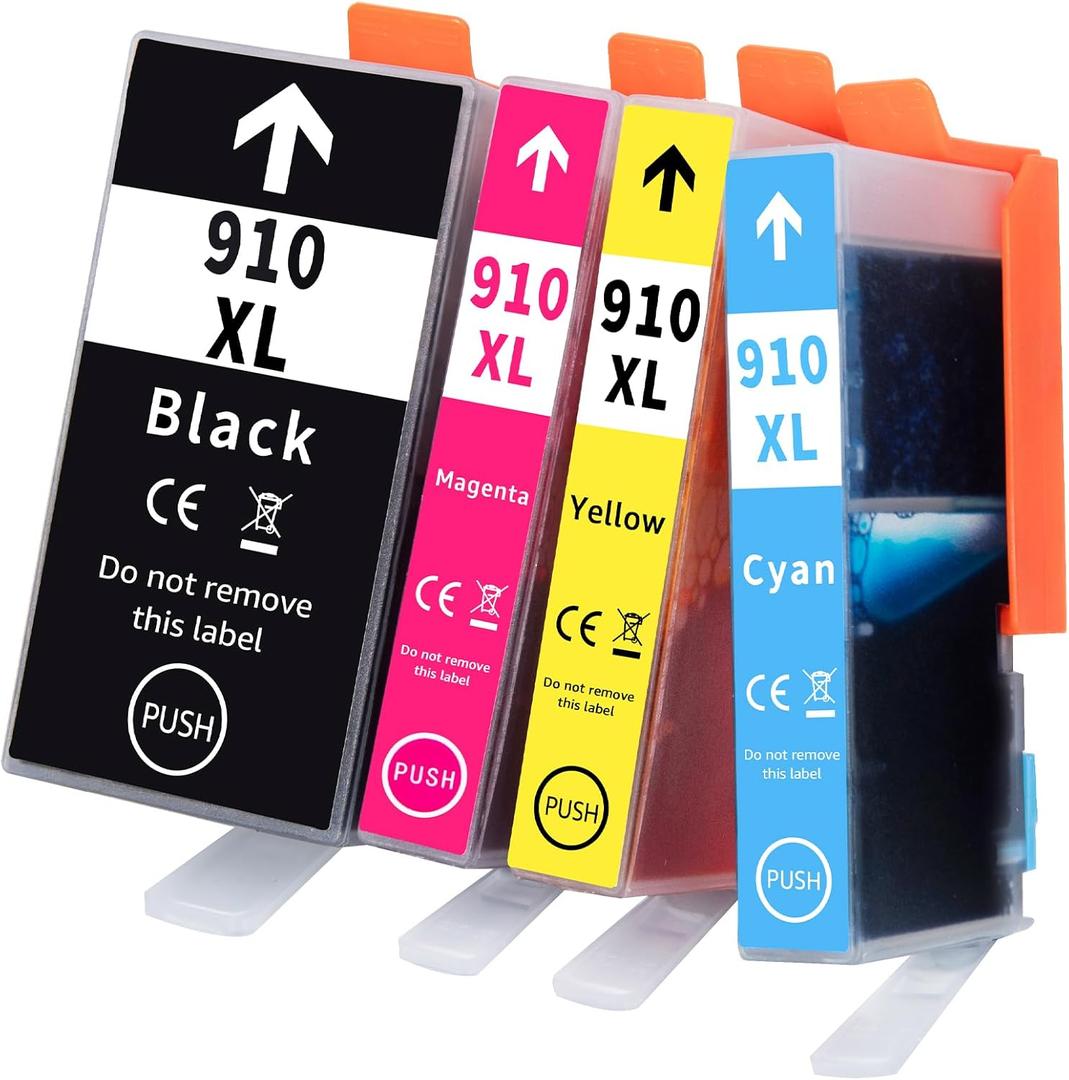 910XL Ink Cartridges Combo Pack Replacement for Ink 910 XL Compatible with OfficeJet Pro 8020 8025 8028 8035 8030 8010 8015 8018 8022 Printer (4 Pack, Black, Cyan, Magenta, Yellow)