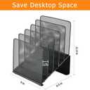 LEKETREE File Organizer for Desk, File Folder Organizer with 5-Section Vertical Rack, Suitable for Home Office Document Organization and Storage(Black)