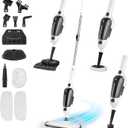 11-in-1 Steam Mop, Powerful Handheld Steam Cleaner for Home with 23FT Cord &15.2 OZ Water Tank, 3 Steam Modes MultiPurpose Steam Mop for Hardwood Floors, Clothes, Tile, Windows, Carpet (white)
