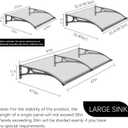Awnings for OutsideWindow awnings ExteriorAluminum Bracket, Durable Polycarbonate CanopyRain & Snow Protection, for Entrance, Balcony, Garage-Blue-60x80cm/24x32in