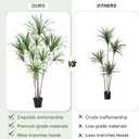 6ft Artificial Dracaena Marginata Tree with 315 Lifelike Leaves & 11 Heads, Tall Large Faux Tropical Yucca Plant Fake Agave Tree Indoor for Home Living Room Office Store Porch Floor Decor