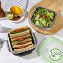 3 Pack Sandwich Containers, 24oz Stainless Steel Sandwich Box with Airtight Lids, Reusable Metal Meal Prep Lunch Boxes, BPA-Free, Dishwasher Safe, Food Storage Containers for Families (Black)