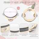 100 Pcs 4 Inch Wedding Tambourine Bulk Drum for Adults Hand Held Percussion Gift Wood Metal Jingles Musical Educational Drum Instrument for Church Wedding Party Favor