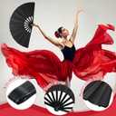 15 Pieces Large Folding Hand Fans for Line Dancing Clapping Popping Rave Fans Bulk for Men Women Dancing Chinese Japanese Kung Fu Taichi Festival Wedding Party